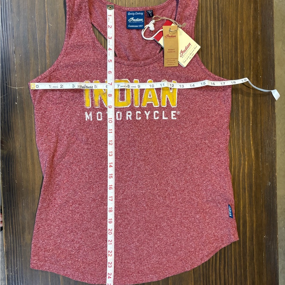 NWT Indian Motorcycle Heathered Maroon Racerback Tank Top Womens Sz M - Picture 7 of 7
